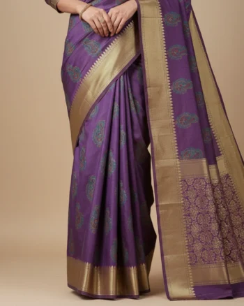 Purple Cotton Base Saree Effortless Everyday Elegance