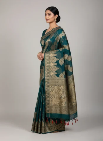Apoorva Dark Green Chanderi Silk Saree