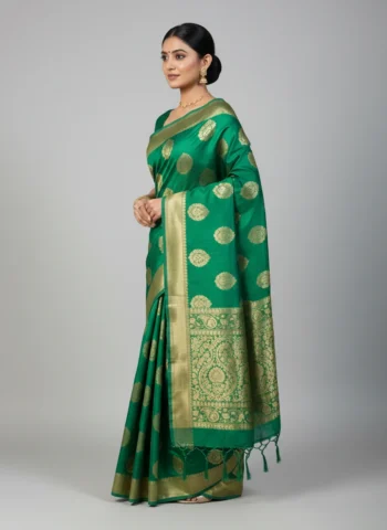 Apoorva Green Chanderi Silk Saree