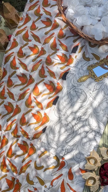 Trayi Block Print Saree