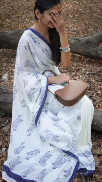 Nitya Block Print Saree