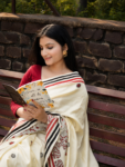 Ivory Pure Silk Saree Cinematic Editorial Look