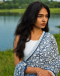 Floral Georgette Saree Full Look